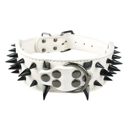 Spiked Studded Leather Dog Collars - Weird Wembley's Leashes & Collars 