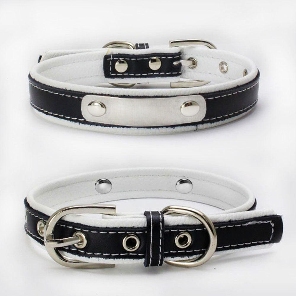 Double Leather Dog Collar With Backing - Weird Wembley's Leashes & Collars 