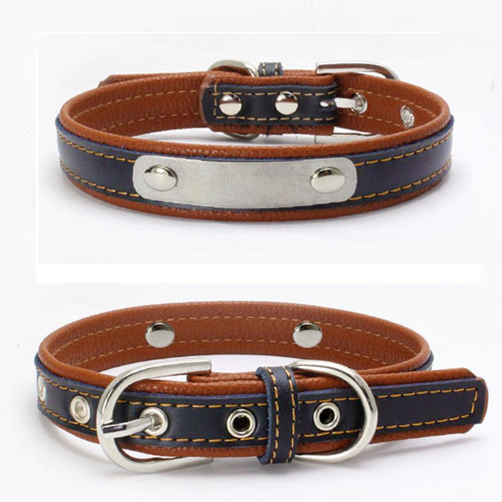 Double Leather Dog Collar With Backing - Weird Wembley's Leashes & Collars 