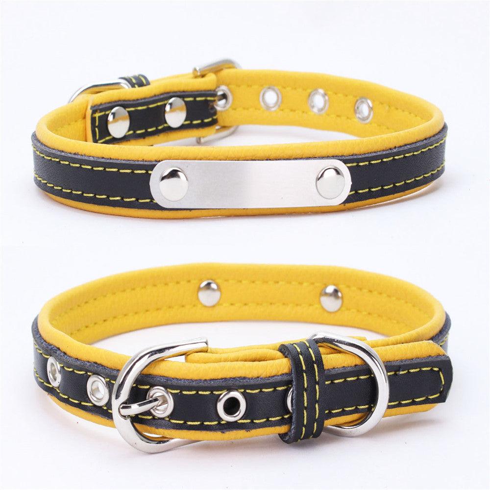 Double Leather Dog Collar With Backing - Weird Wembley's Leashes & Collars 