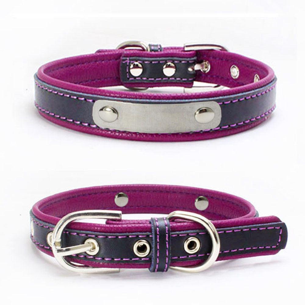 Double Leather Dog Collar With Backing - Weird Wembley's Leashes & Collars 