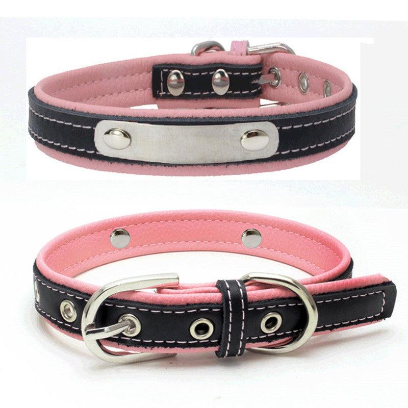 Double Leather Dog Collar With Backing - Weird Wembley's Leashes & Collars 