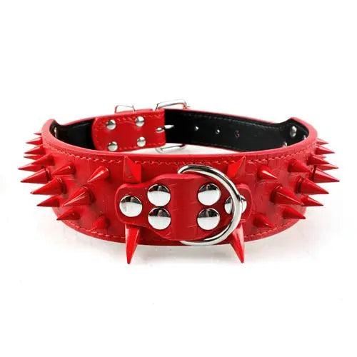 Spiked Studded Leather Dog Collars - Weird Wembley's Leashes & Collars 