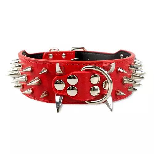 Spiked Studded Leather Dog Collars - Weird Wembley's Leashes & Collars 