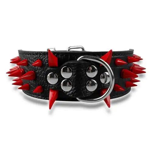 Spiked Studded Leather Dog Collars - Weird Wembley's Leashes & Collars 