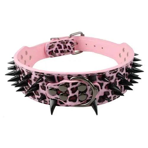 Spiked Studded Leather Dog Collars - Weird Wembley's Leashes & Collars 