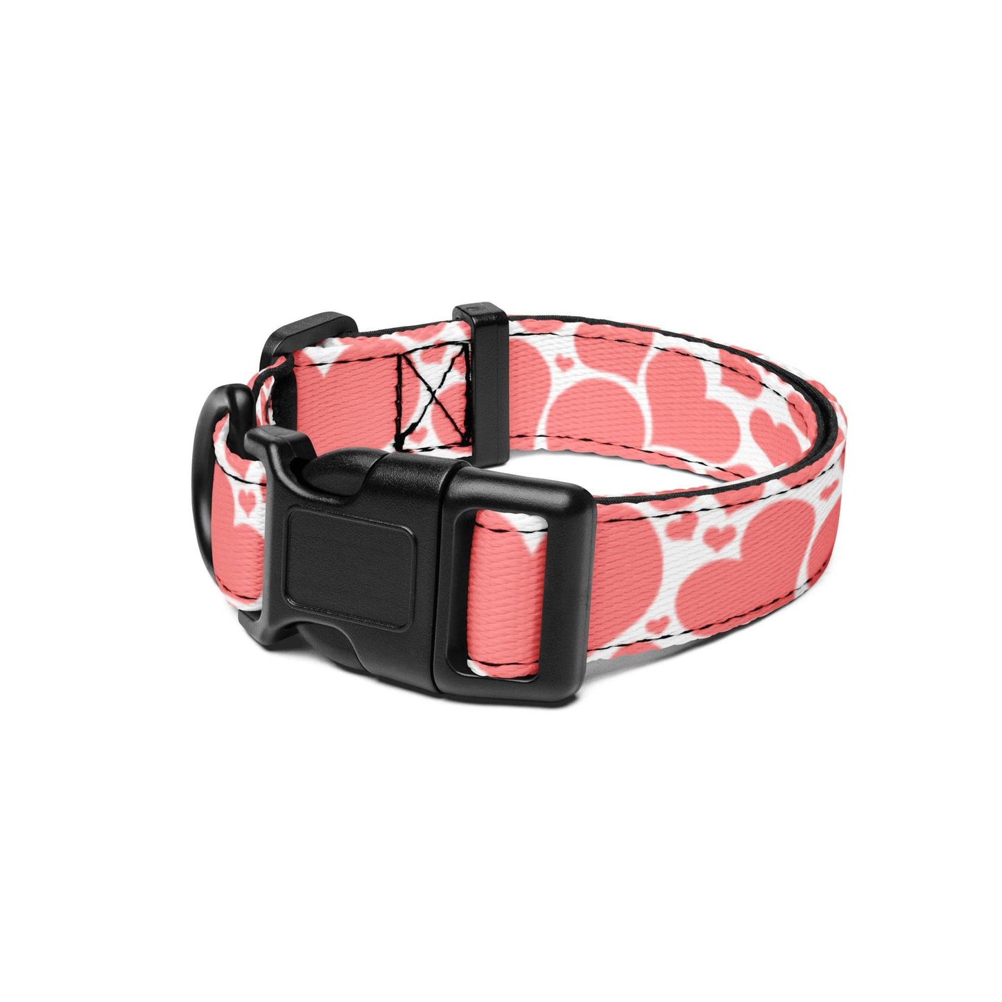 Charming Pink Heart Dog Collar - Adjustable and Durable Ships Free - Weird Wembley's Leashes & Collars 