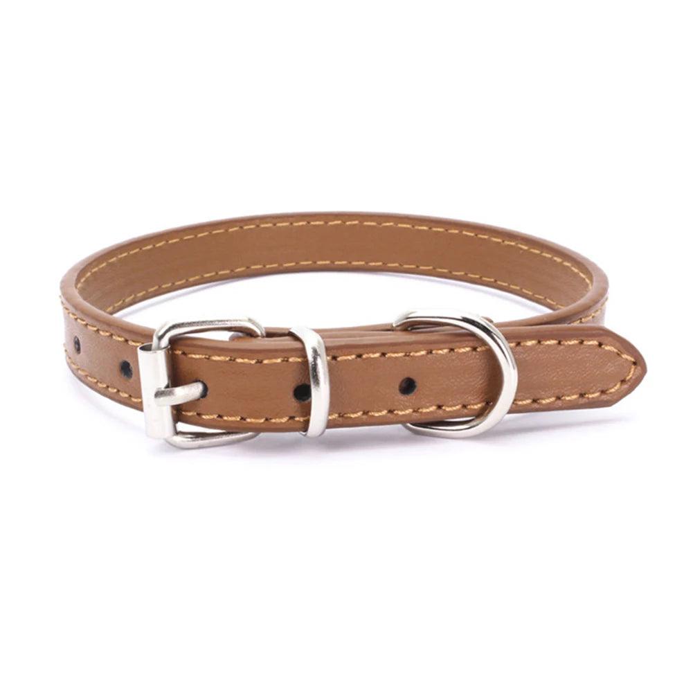 S/M Adjustable Faux Leather Dog Collar - Weird Wembley's Leashes & Collars 