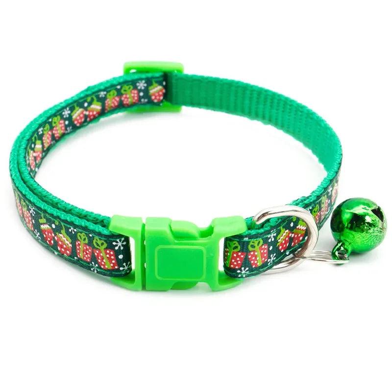 Breakaway Christmas Cat Collar with Bell - Weird Wembley's Leashes & Collars 