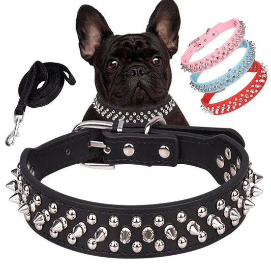 Stud Spiked Punk Style Small Dog Collar - Weird Wembley's Leashes & Collars 