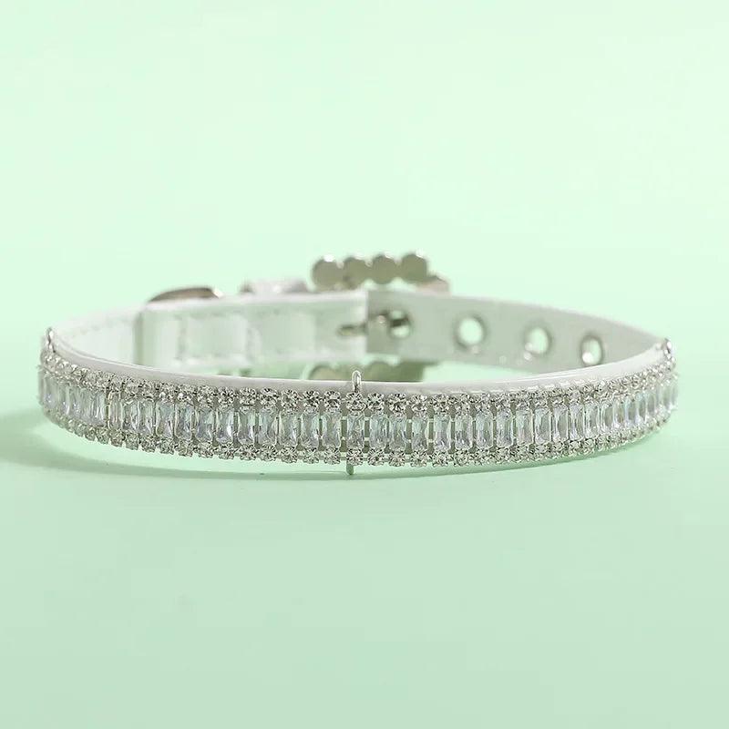 Pearl and Crystal Rhinestone Cat Collar - Weird Wembley's Leashes & Collars 