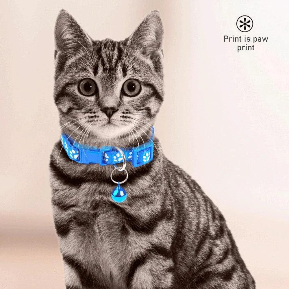 Reflective Safety Breakaway Cat Collar with Bell - Weird Wembley's Leashes & Collars 