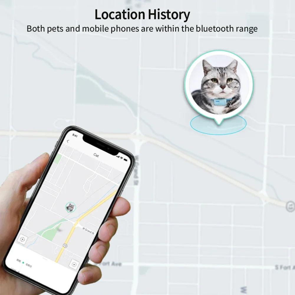 Waterproof Pet Bluetooth Locator Anti-lost Collar Dog Cat Smart Positioning Tracker Lightweight Tracking Locator Pet Supply - Weird Wembley's Leashes & Collars 