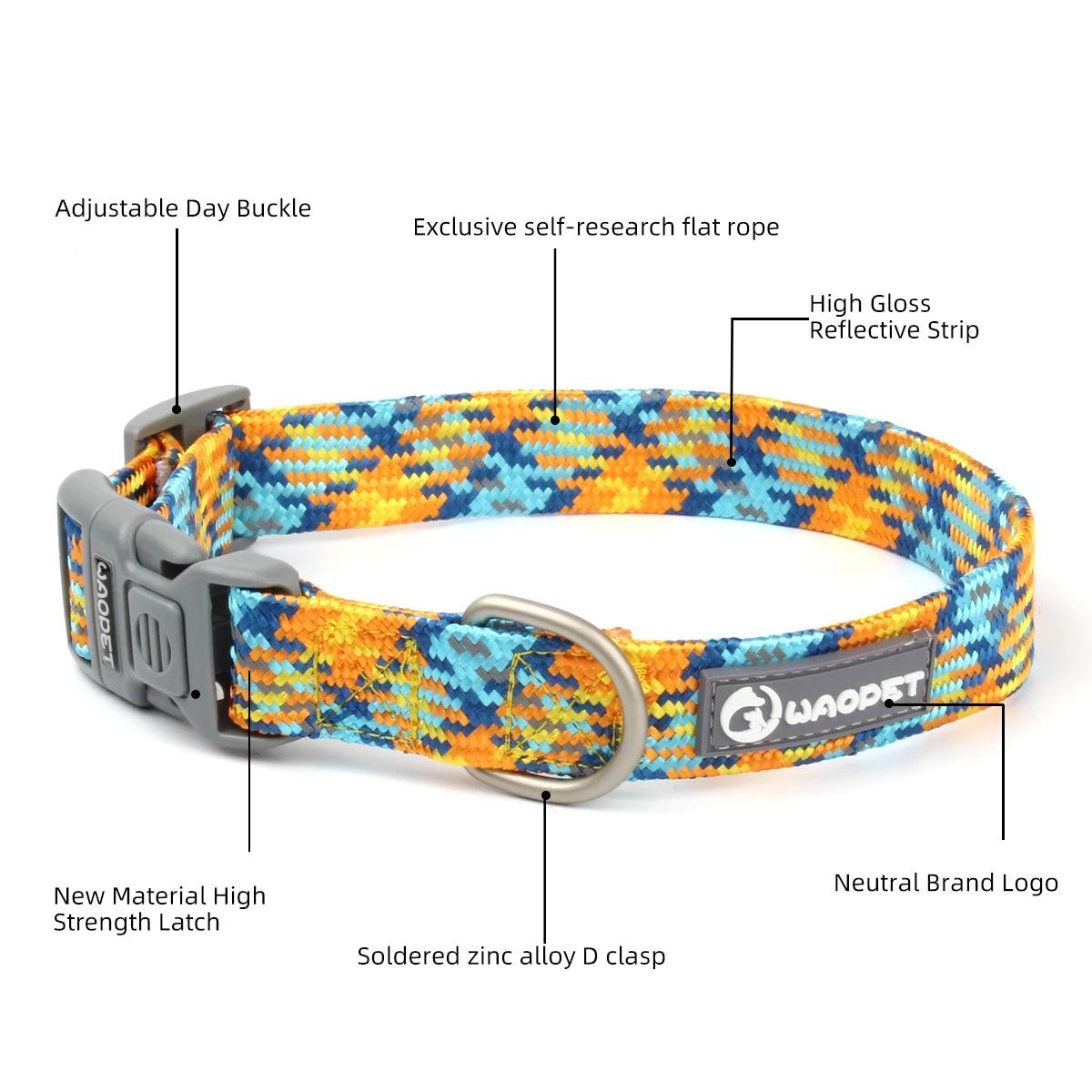 Reflective Collar For Dog Colorful Adjustable Collar - Weird Wembley's Leashes & Collars 