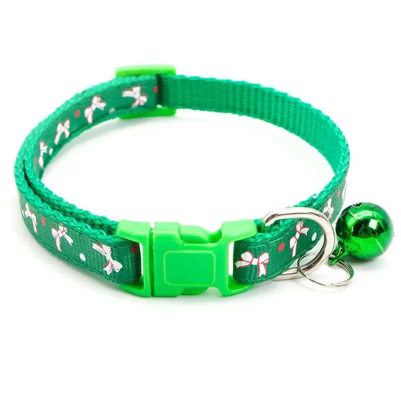 Breakaway Christmas Cat Collar with Bell - Weird Wembley's Leashes & Collars 