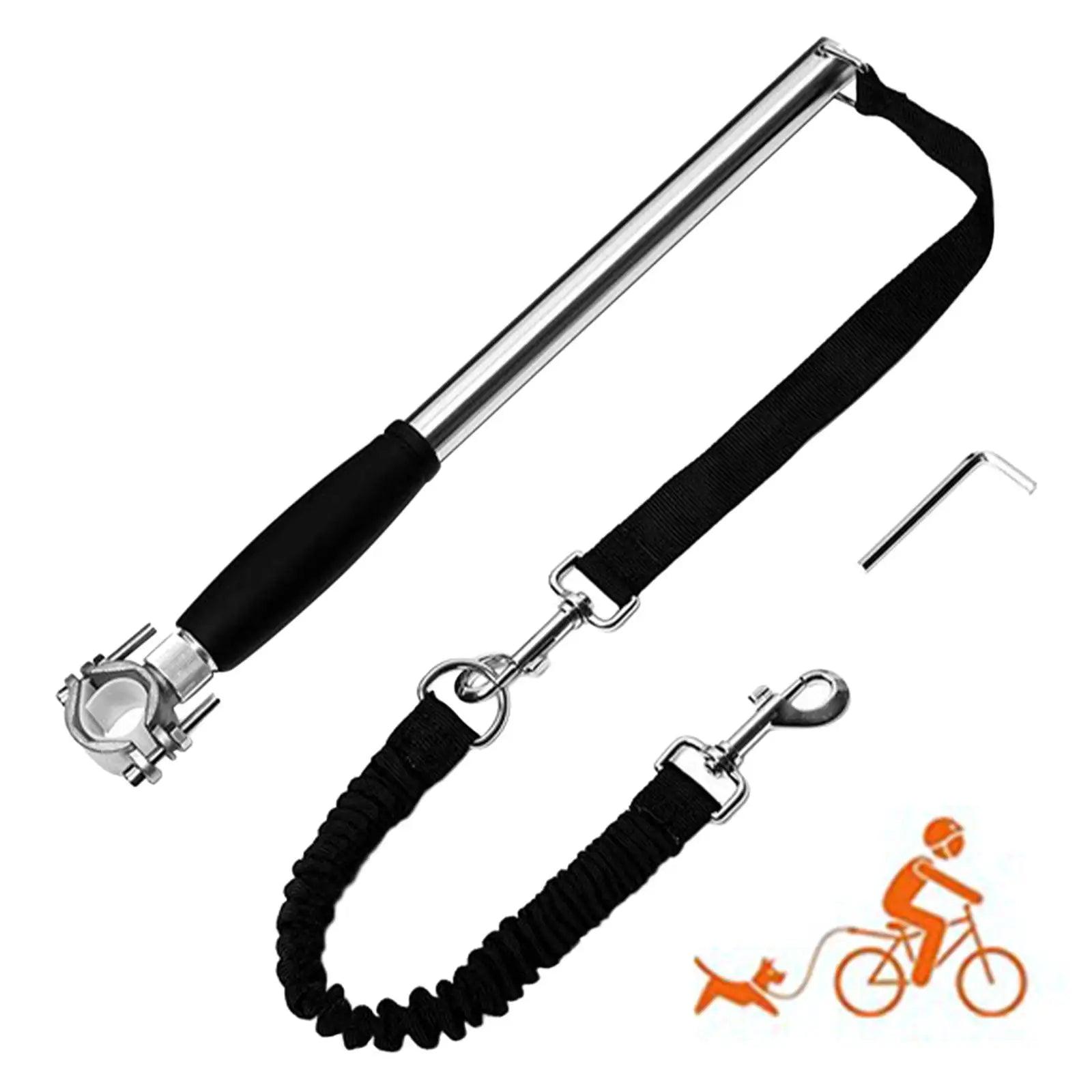 Retractable Bicycle Dog Leash Hand Free Dog Bike Leash for Outdoor Exercise - Weird Wembley's Leashes & Collars 