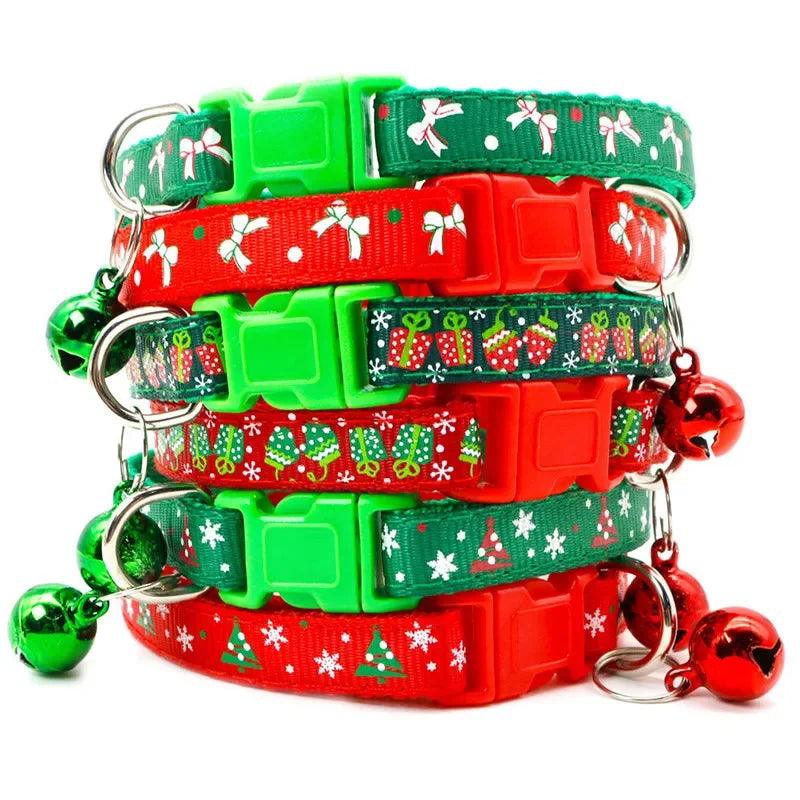 Breakaway Christmas Cat Collar with Bell - Weird Wembley's Leashes & Collars 