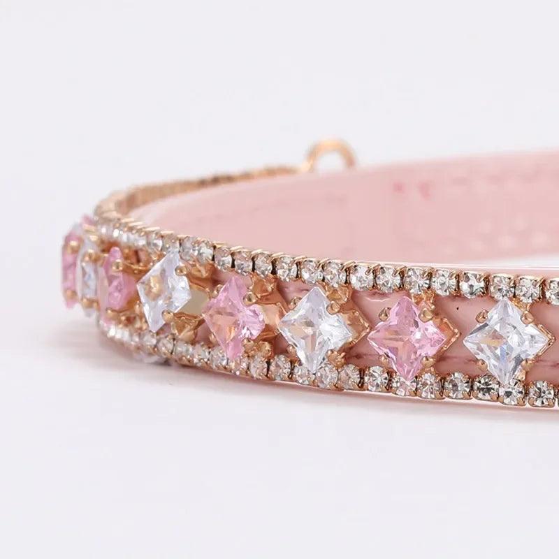 Pearl and Crystal Rhinestone Cat Collar - Weird Wembley's Leashes & Collars 