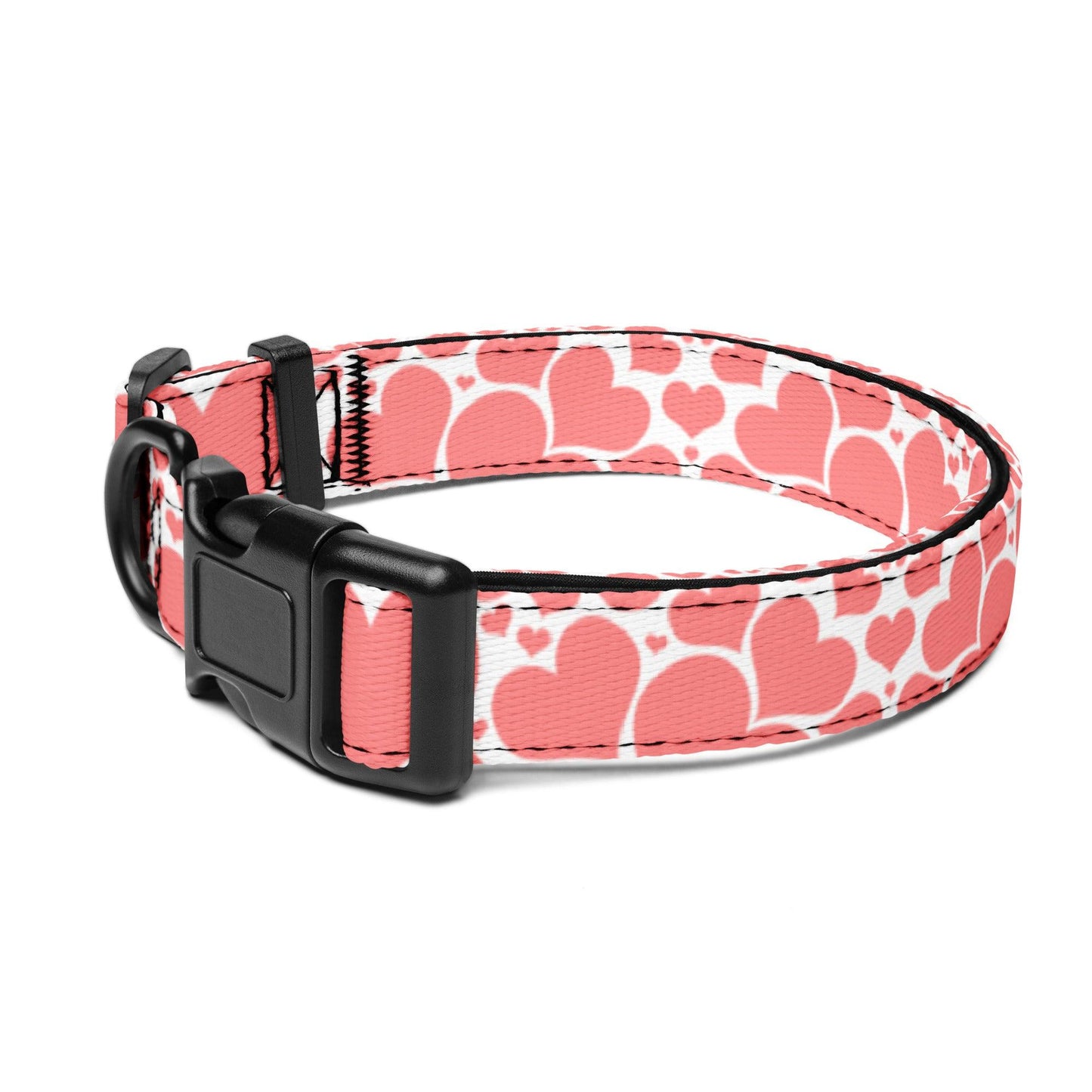 Charming Pink Heart Dog Collar - Adjustable and Durable Ships Free - Weird Wembley's Leashes & Collars 