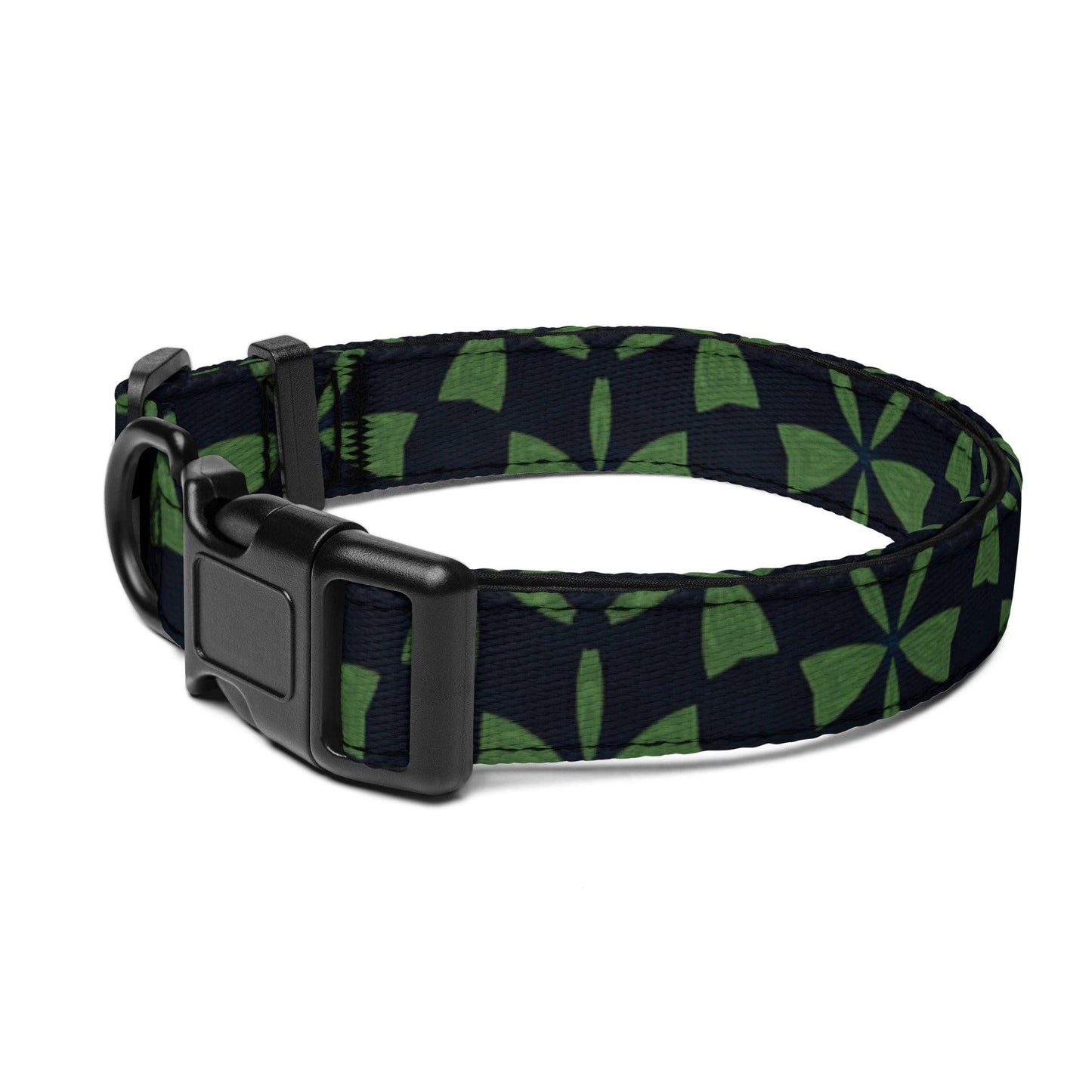 Dog collar Green with Black Diamond Ships Free - Weird Wembley's Leashes & Collars 