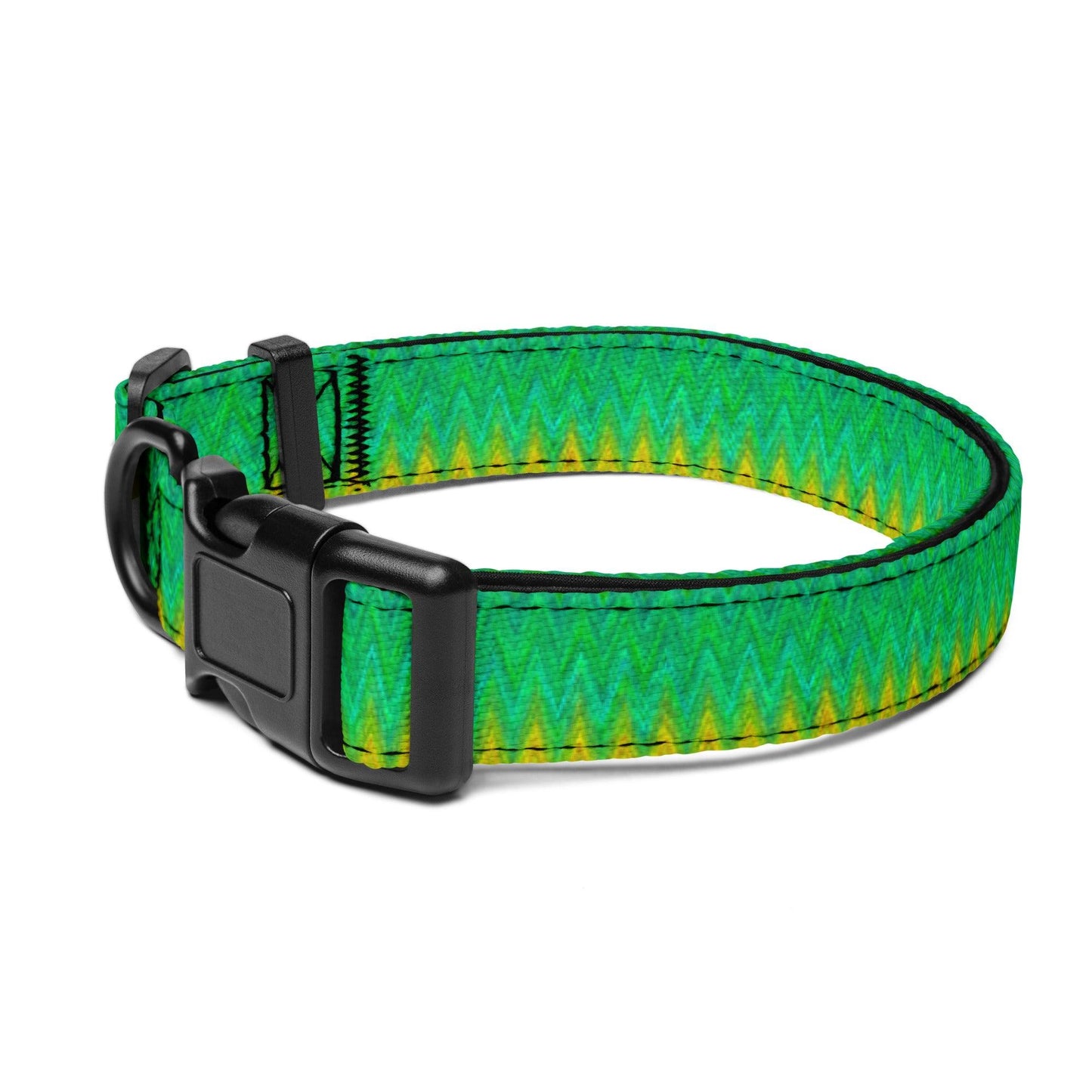 Green and Yellow Dog Collar Ships Free - Weird Wembley's Leashes & Collars 