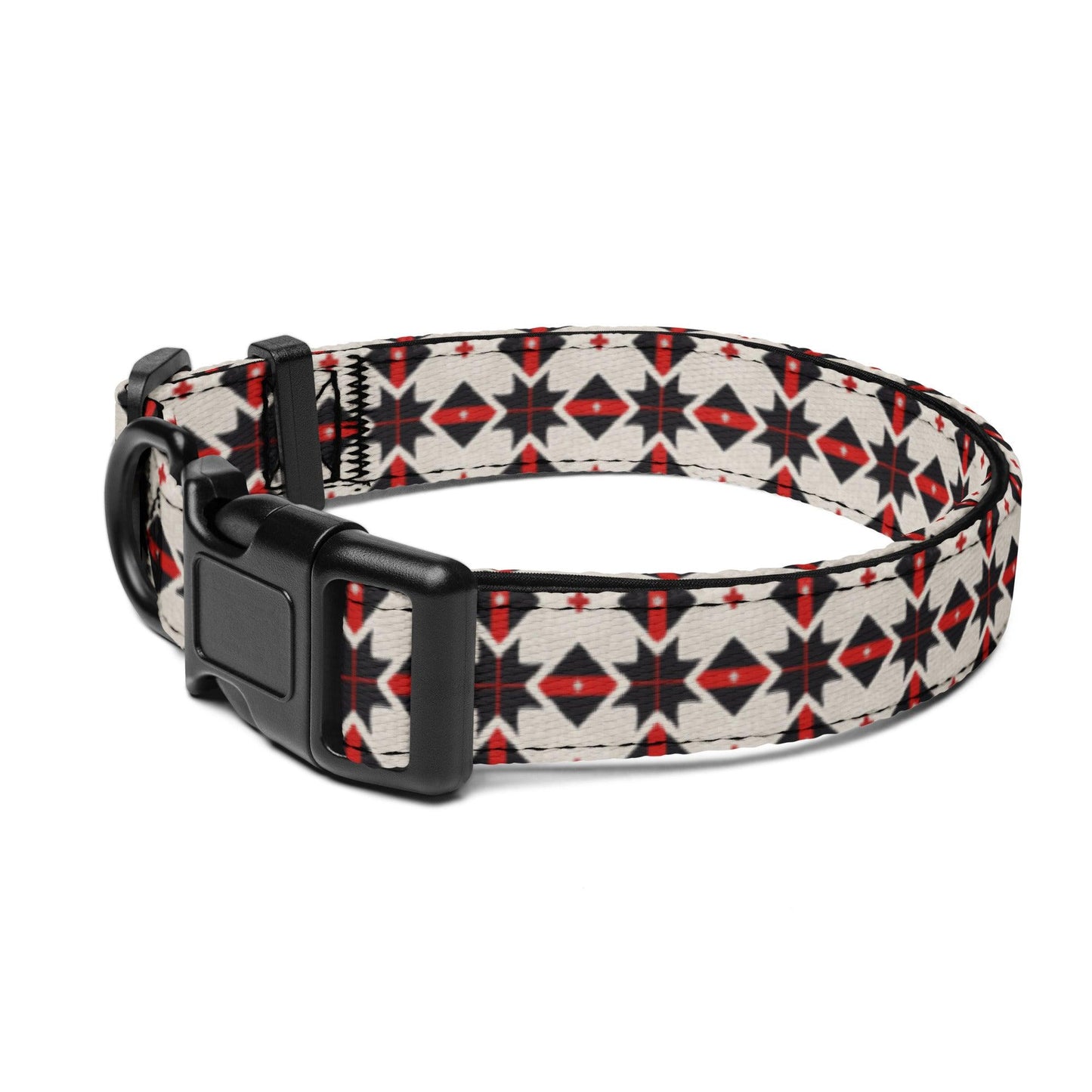 Dog collar White with Black Diamons and Stars Ships Free - Weird Wembley's Leashes & Collars 