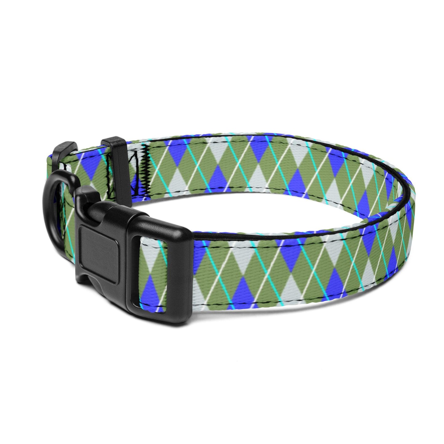 Stylish Argyle Pattern Dog Collar with Secure Buckle Ships Free - Weird Wembley's Leashes & Collars 