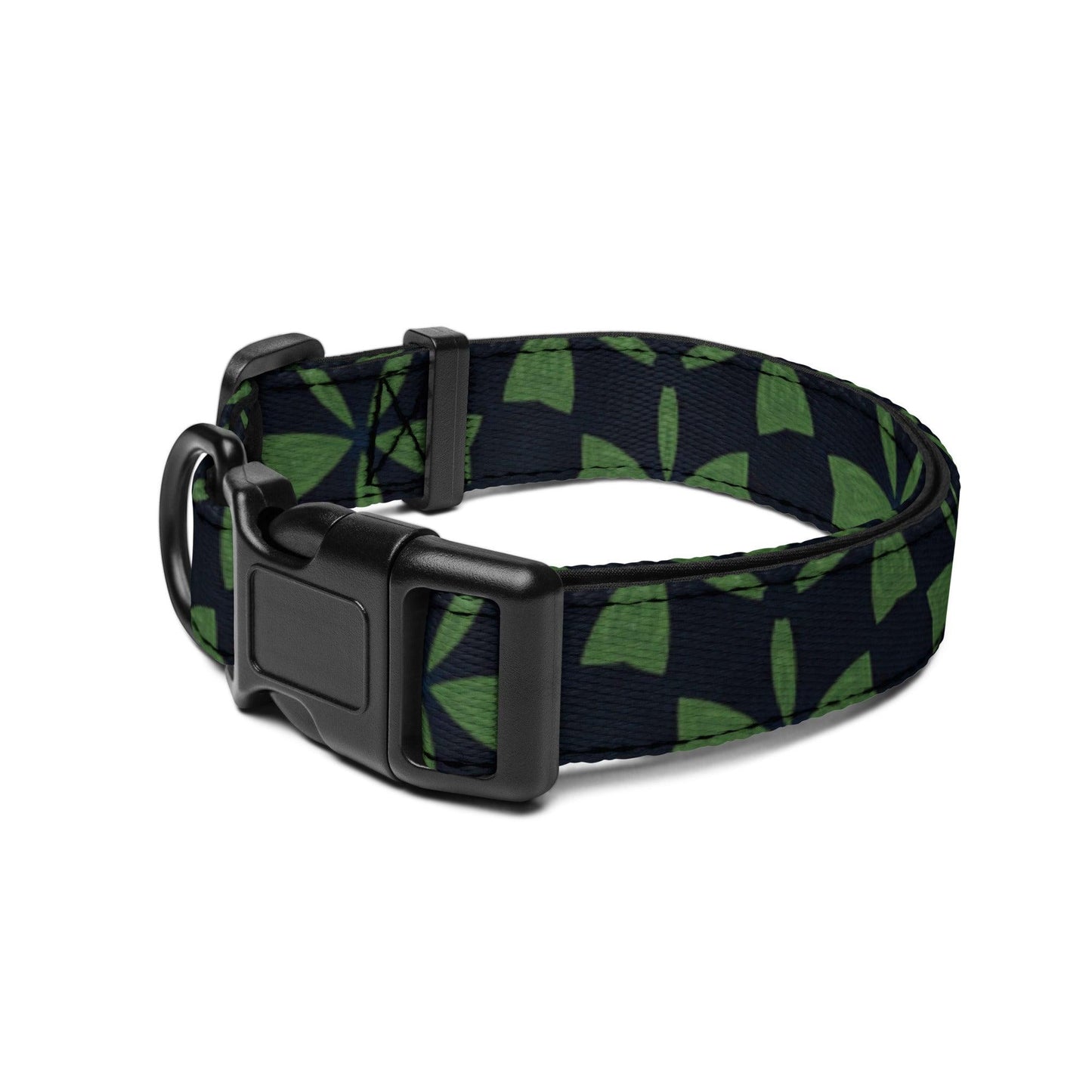 Dog collar Green with Black Diamond Ships Free - Weird Wembley's Leashes & Collars 