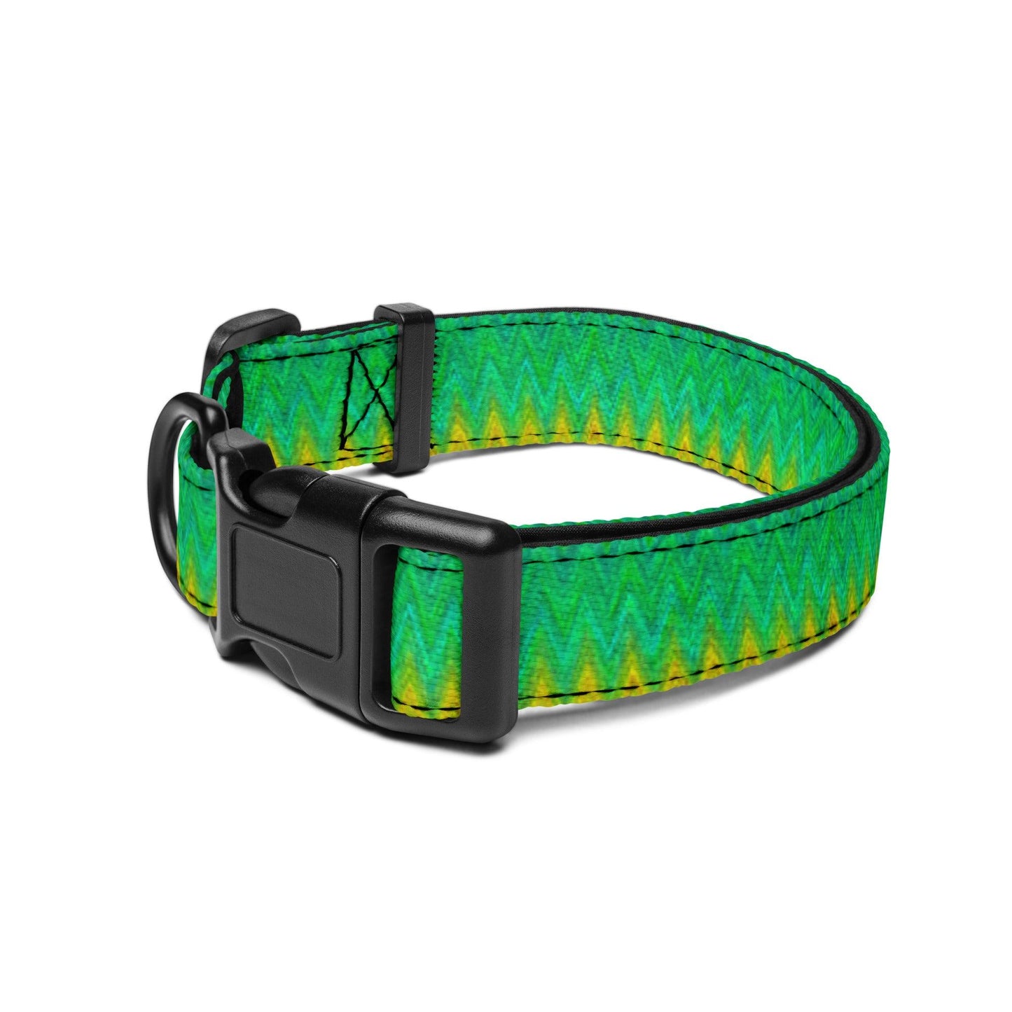 Green and Yellow Dog Collar Ships Free - Weird Wembley's Leashes & Collars 