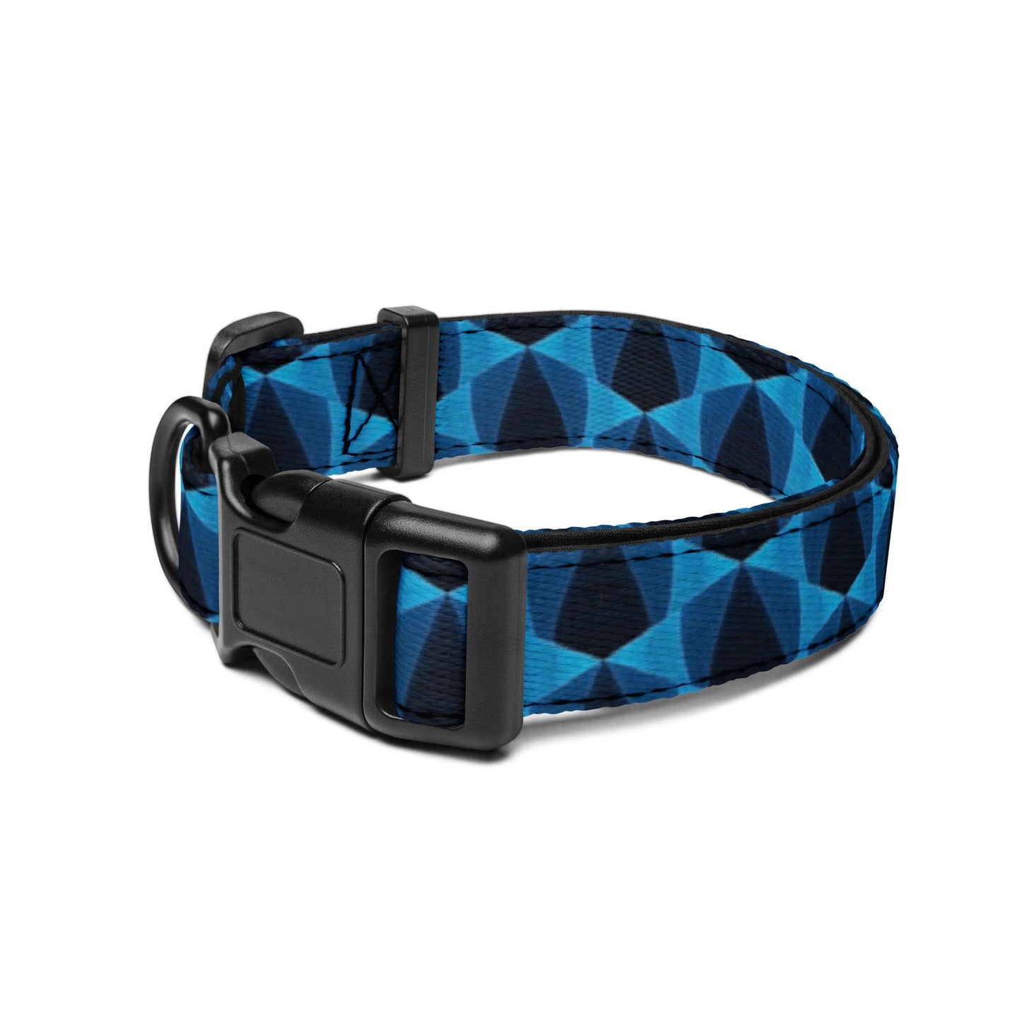 Blue Geomitric Dog Collar Ships Free - Weird Wembley's Leashes & Collars 