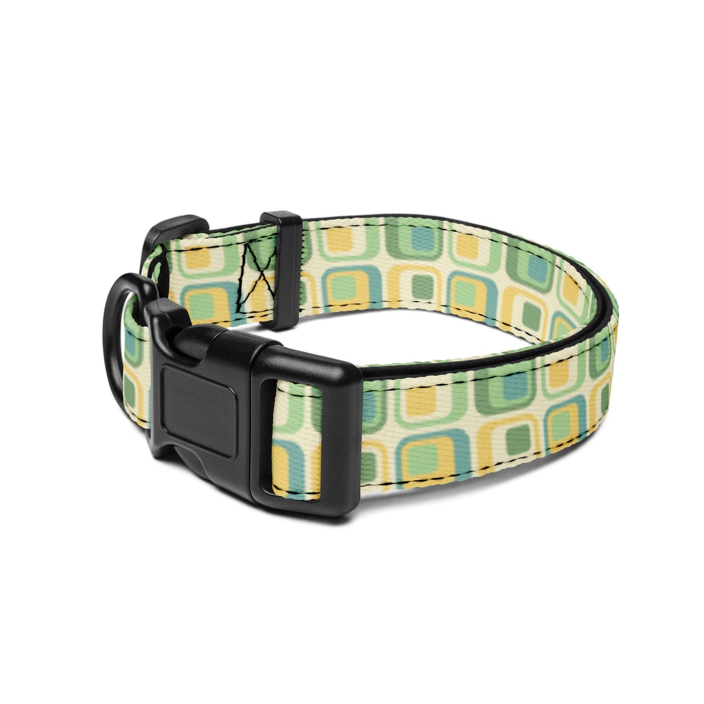 Dog Collar with Green and Yellow Squares Ships Free - Weird Wembley's Leashes & Collars 