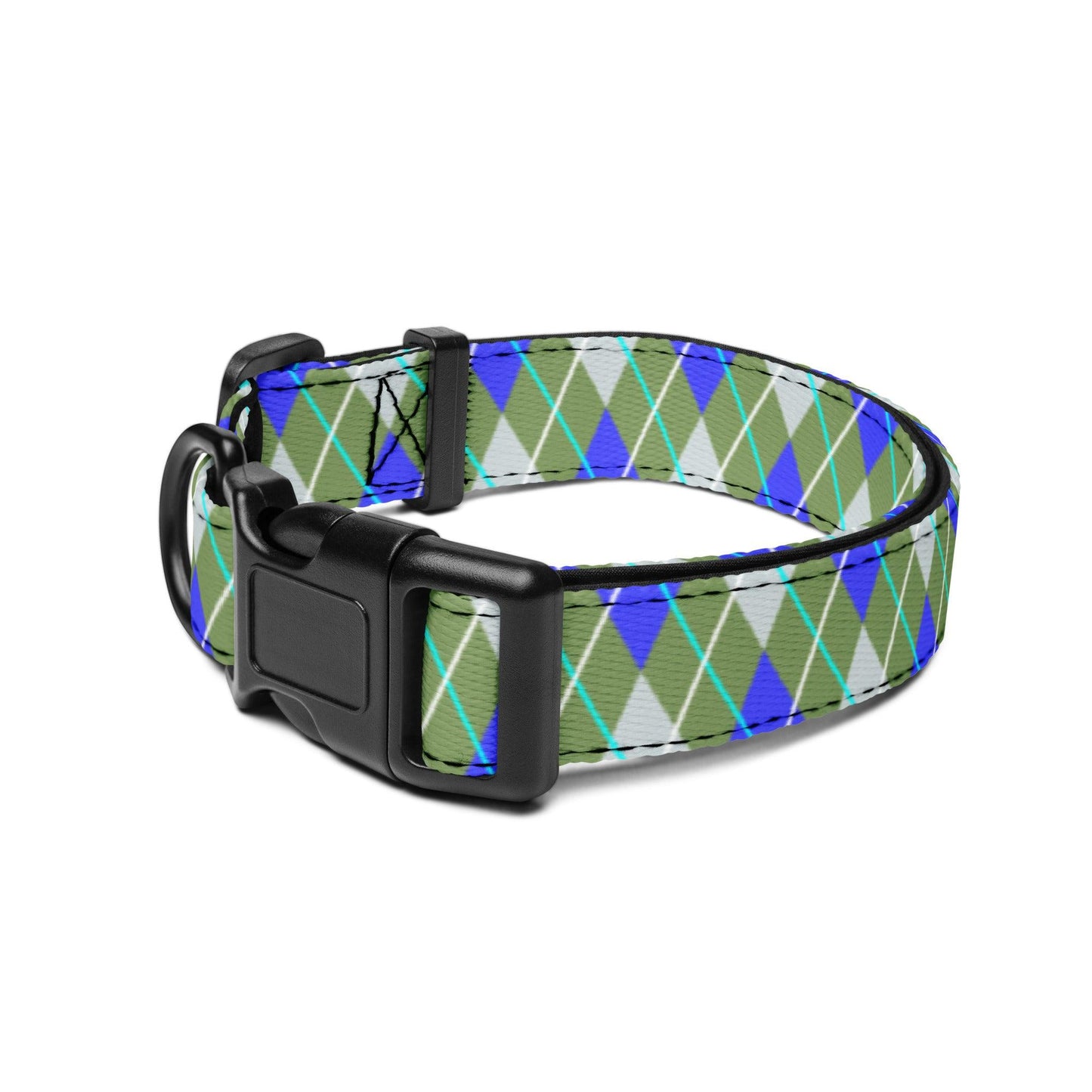 Stylish Argyle Pattern Dog Collar with Secure Buckle Ships Free - Weird Wembley's Leashes & Collars 