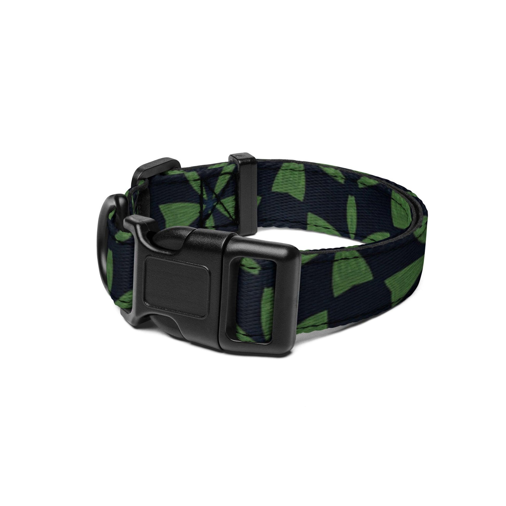 Dog collar Green with Black Diamond Ships Free - Weird Wembley's Leashes & Collars 