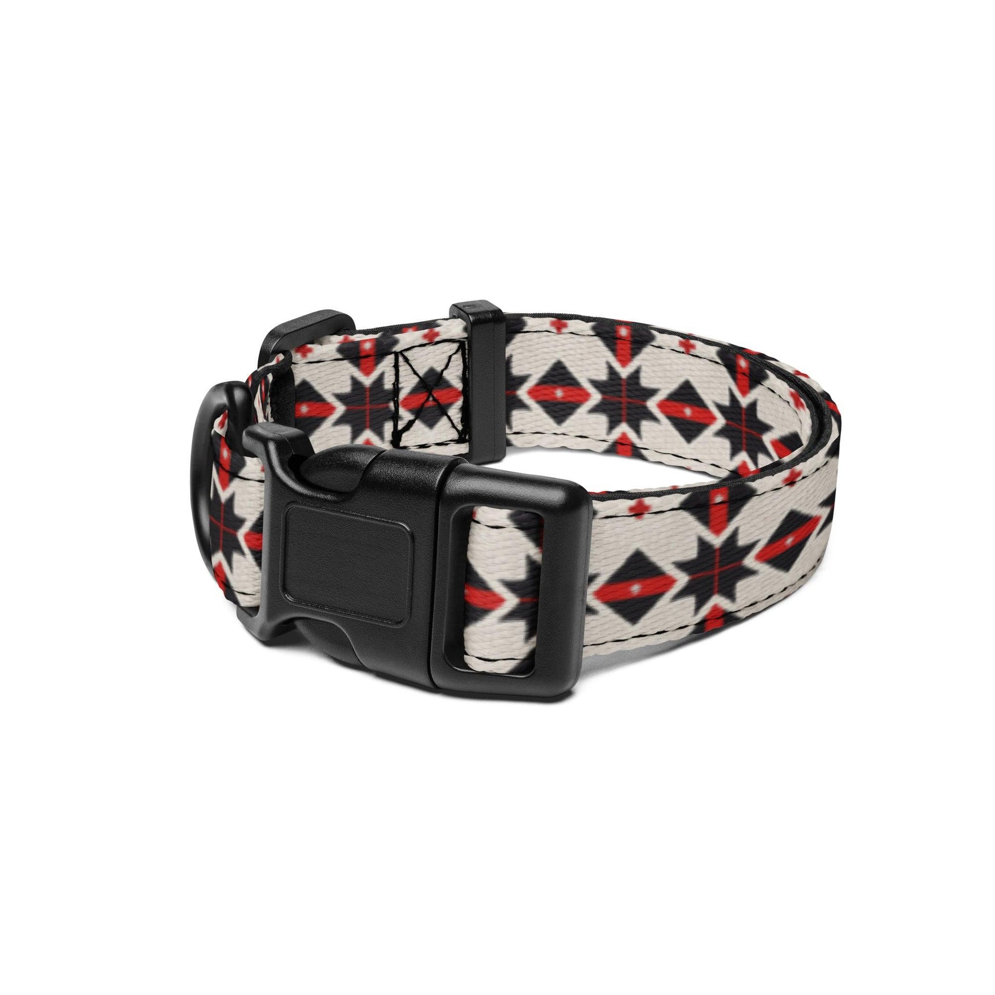 Dog collar White with Black Diamons and Stars Ships Free - Weird Wembley's Leashes & Collars 